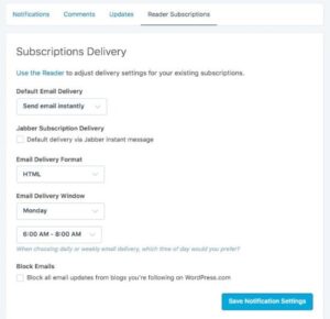 change your email setting