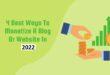 4 Best Ways To Monetize A Blog Or Website In 2022